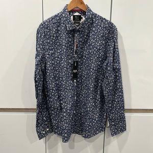 Brand new Elie balleh blue floral button down shirt in xl